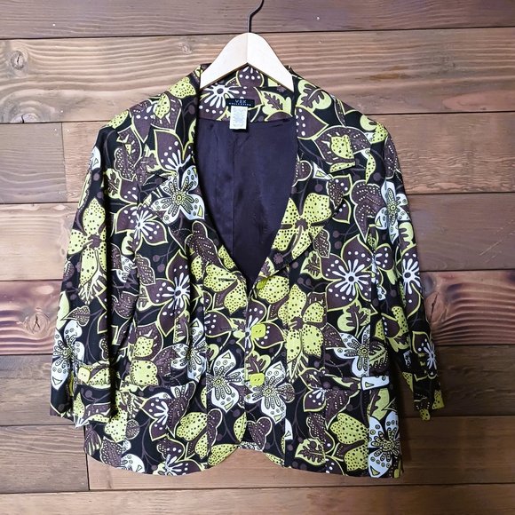 *SALE* NATURAL COTTON VEX Blazer muted tones 3/4 sleeve SZ 14 like new - Picture 3 of 10